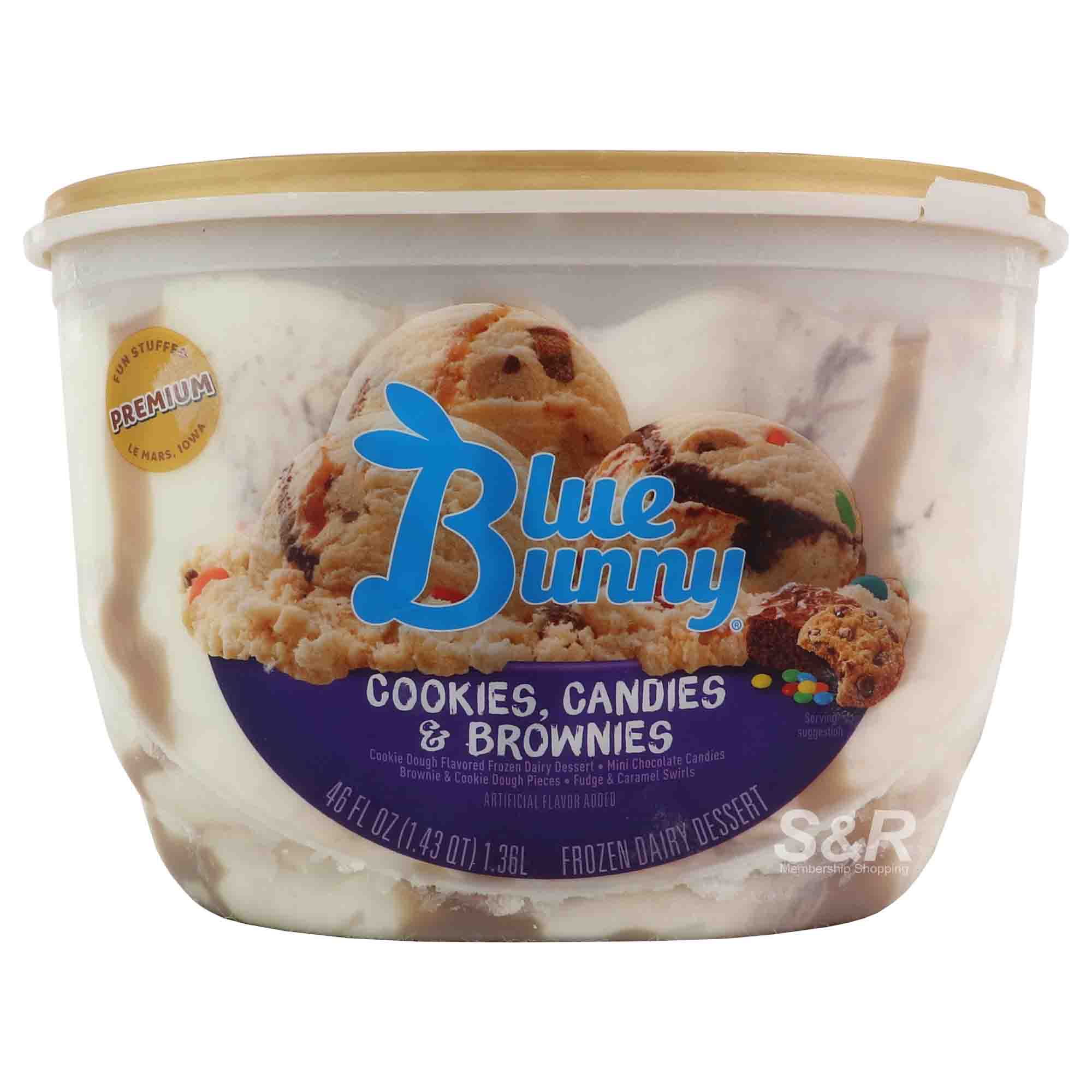 Blue Bunny Cookies, Candies & Brownies Frozen Dairy Dessert 1.36L